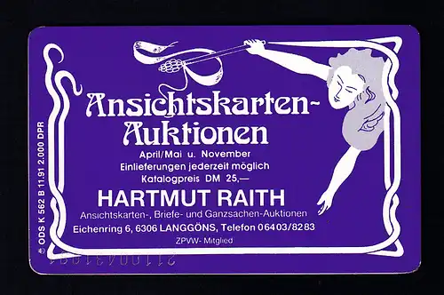 Telefonkarte Ansichtskarten-Auktionen Hartmut Raith