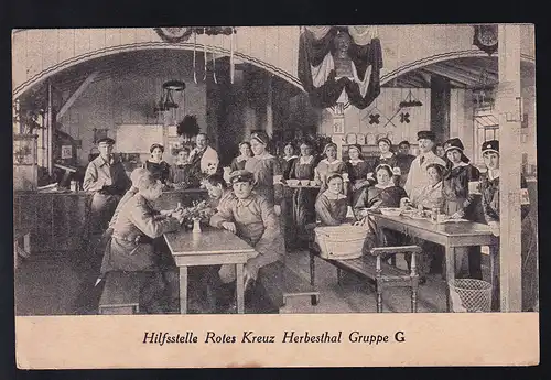 Hilfsstelle Rotes Kreuz Herbesthal Gruppe G, Feldpost-AK 1916