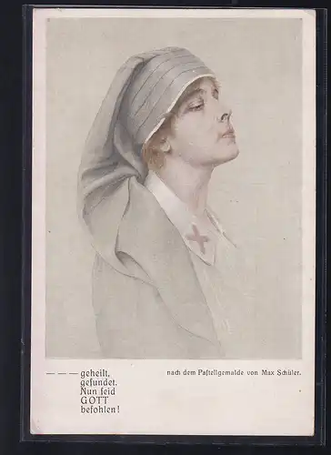 Krankenschwester, karte der freiwilligen Sanitäts-Kolonne vom "Roten Kreuz" 