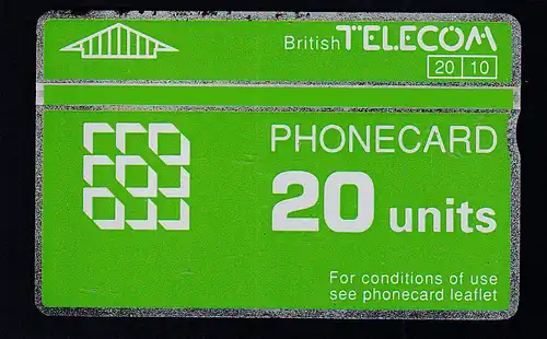 British Telekom Phonecard 20 Units