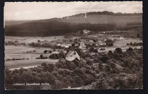 HERMESKEIL b 12.8.54 + R2 Deuselbach über Hermeskeil auf AK (Luftkurort 