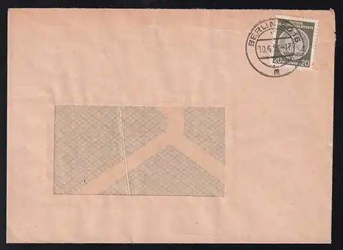 Staatswappen 20 Pfg. auf Fensterbrief