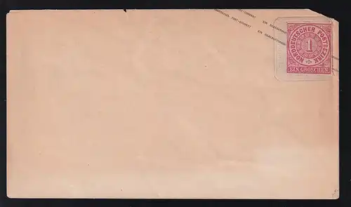 Ziffer 1 Gr. auf Preussen U 26A, 1 Ecke min. fehlend