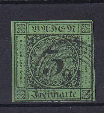 Ziffer 3 Kr. mit Nummernstempel 16 (= Bonndorf)