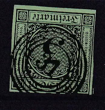 Ziffer 3 Kr. mit Nummernstempel 31 (= Eberbach)