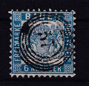 Wappen 6 Kr. mit Nummernstempel 37 (= Endingen), gepr. Flemming BPP