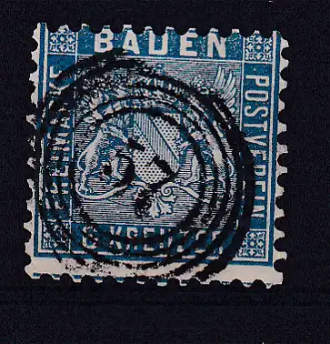 Wappen 6 Kr. mit Nummernstempel 57 (= Heidelberg)