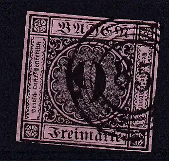 Ziffer 9 Kr. mit Nummernstempel 85 (= Ludwigshafen)