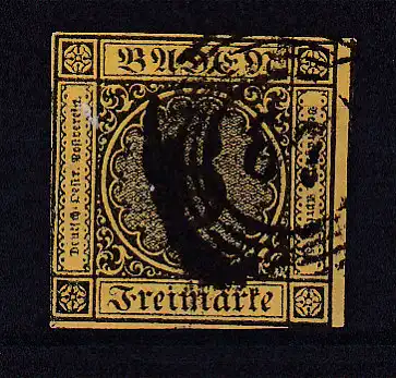 Ziffer 3 Kr. mit Nummernstempel 87 (= Mannheim)