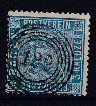 Wappen 3 Kr. mit Nummernstempel 122 (= Salem)