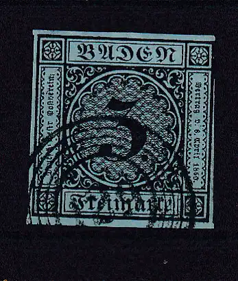 Ziffer 3 Kr. mit Nummernstempel 129 (= Schönau)