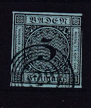 Ziffer 3 Kr. mit Nummernstempel 129 (= Schönau)