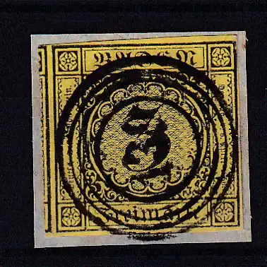 Ziffer 3 Kr. auf Briefstück mit Nummernstempel 139 (= Stockach), gepr. Seeger BPP