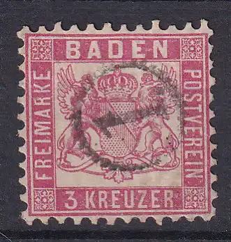 Wappen 3 Kr. mit Uhrradstempel 1 (= Aach)