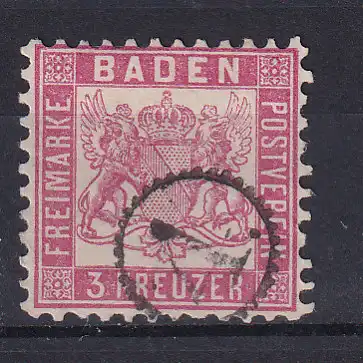 Wappen 3 Kr. mit Uhrradstempel 4 (= Aglasterhausen)