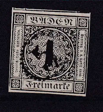 Wappen 1 Kr. mit Uhrradstempel 5 (= Allensbach)