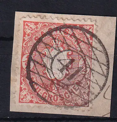 Wappen ½ Ngr. auf Briefstück mit Nummernstempel 41 (= Lauenstein)