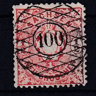 Wappen ½ Ngr. mit Nummernstempel 100 (= Sayda)