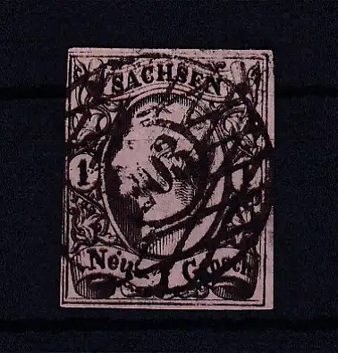 König Johann I 3 Ngr. mit Nummernstempel 203 (= Waldkirchen)