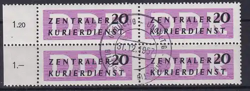 ZKD-Marke 20 Pfg. Randviererblock mit Ungültig-Stempel
