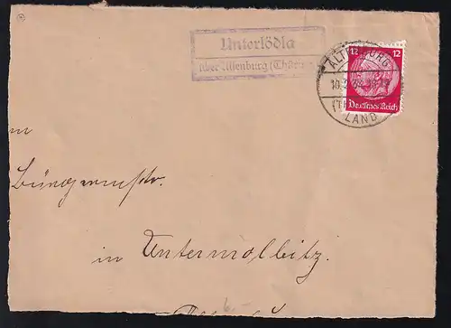 ALTENBURG (THÜRING.) LAND 10.2.34 + R2 Unterlödla über Altenburg (Thüring.)