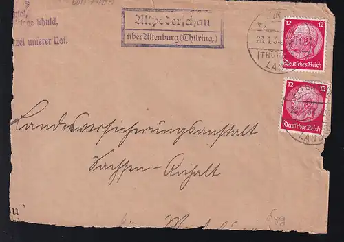 ALTENBURG (THÜRING.) LAND 28.1.34 + R2 Altpoderschau über Altenburg (Thüring.)