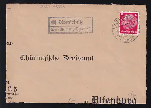 ALTENBURG (THÜRING.) LAND 24.6.35 + R2 Romschütz über Altenburg (Thüring.)
