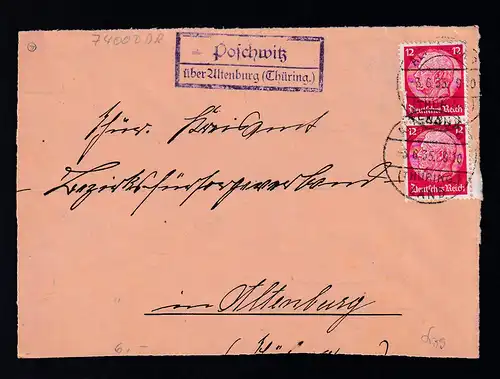 ALTENBURG (THÜRING.) LAND 3.6.35 + R2 Poschwitz über Altenburg (Thüring.)