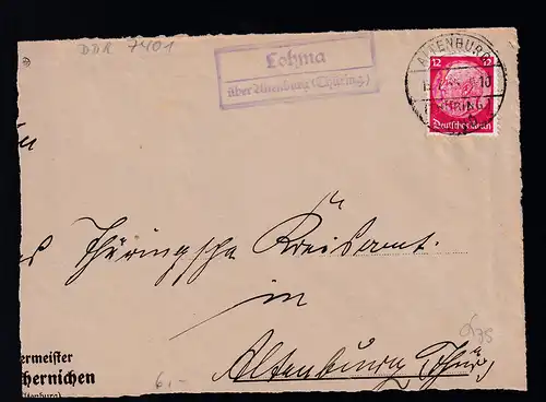 ALTENBURG (THÜRING.) LAND 15.7.35 + R2 Lohma über Altenburg (Thüring.)