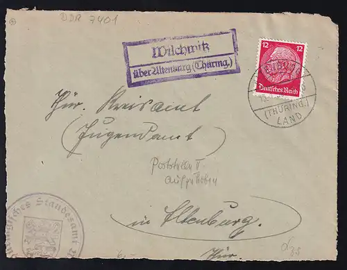 ALTENBURG (THÜRING.) LAND 13.1.36 + R2 Wilchwitz über Altenburg (Thüring.)