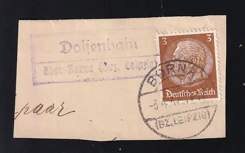 BORNA (BZ, LEIPZIG) 3.4.37 + R2 Dolsenhain über Borna (Bez. Leipzig)