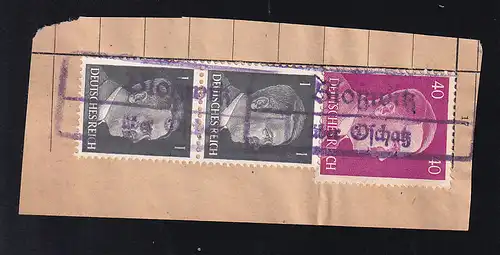 R2 Bloßwitz über Oschatz als Entwerter auf Briefstück