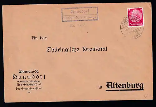 ALTENBURG (THÜRING.) LAND 4.7.34 + R2 Runsdorf über Altenburg (Thüring.)