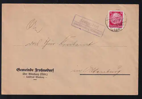 ALTENBURG (THÜRING.) LAND 23.10.35 + R2 Frohnsdorf über Altenburg (Thüring.) 