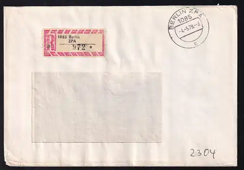 1979 Fenster-R-Brief des ZPA Berlin