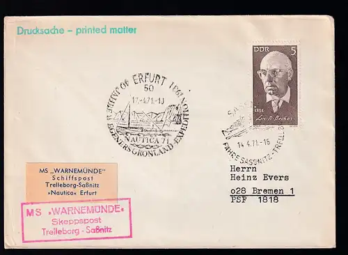 SASSNITZ FÄHRE SASSNITZ-TRELLEBORG 14.4.71 + R3 MS "WARNEMÜNDE" 