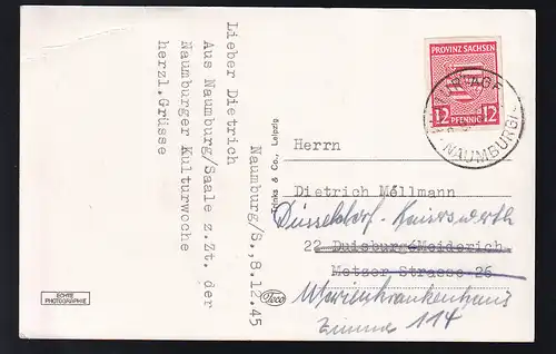 K1 KULTURTAGE NAUMBURG/S. 3.-9. DEZ. 45 auf AK (Naumburg Rathaus),