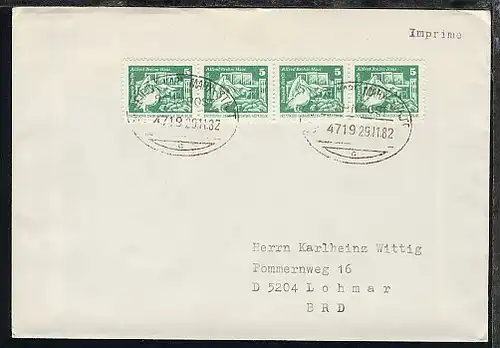 LEIPZIG-KARL-MARX-STADT c ZUG 4719 29.11.82 auf Bf.