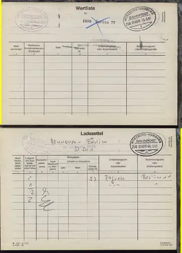 WÜRZBURG-HAMBURG f ZUG 014078 9.3.91 + WÜRZBURG-HAMBURG m ZUG 014078 9.3.91