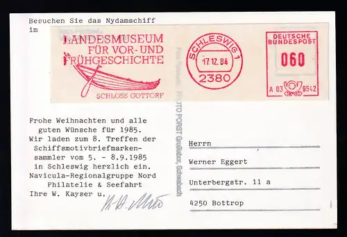 1984 Freistempel des Landesmuseum Schleswig auf CAK (Nydamschiff)