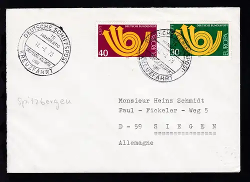 DEUTSCHE SCHIFFSPOST TS HANSEATIC DEUTSCHE ATLANTIK LINIE KREUZFAHRT 12.7.73  