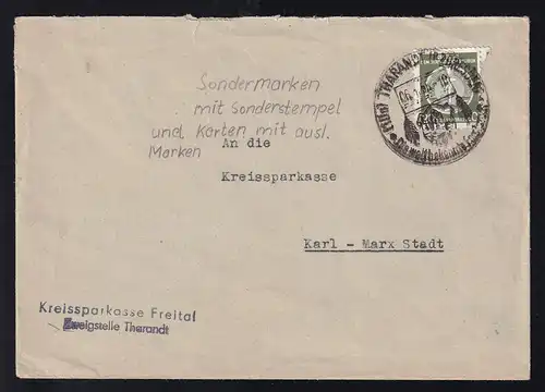 Staatswappen 20 Pfg. auf Brief der Kreissparkasse Freital