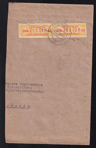 ZKD-Marke 20 Pfg. waager. Paar auf Briefstück