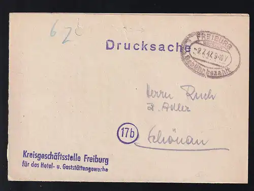 FREIBURG (BREISGAU) Gebühr bezahlt 2.7.47 auf Drucksache der Kreisgeschäftsstelle 