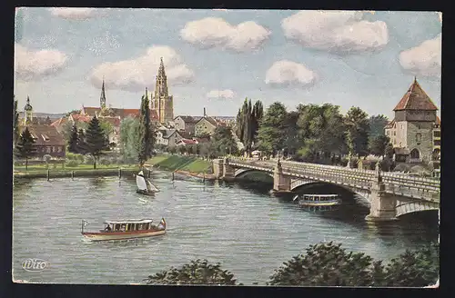 Konstanz Rheinbrücke, "WIRO" Künstlerkarte 2902C