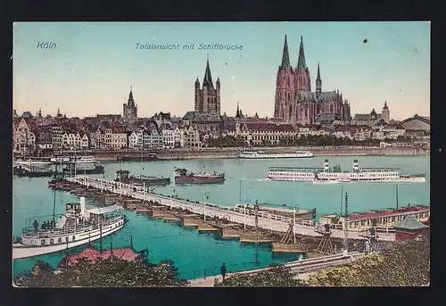 Köln Totalansicht mit Schiffbrücke