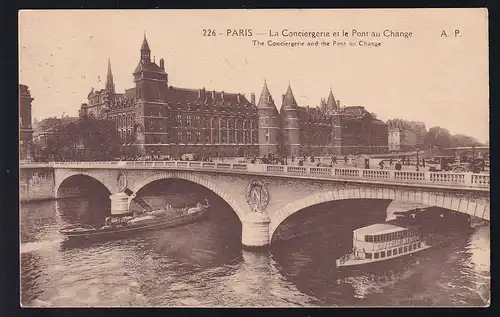 Paris La Conciergerie et la pont au Change, Marke entfernt