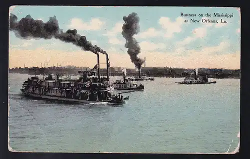 Business on the Mississippi at new Orleans, Karte Eckbug