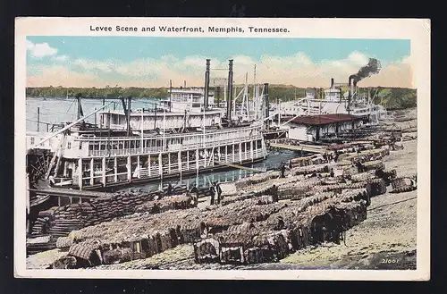 Memphis, Tennessee Levee Scene and Waterfront