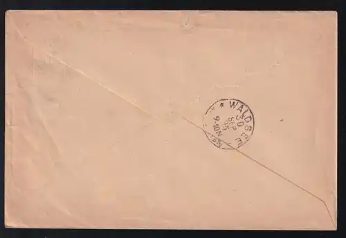 Ziffer 10 Pfg. als Brief des Stadtschulzenamt Wurzach mit Steigbügelstempel WURZACH 30 SEP 95